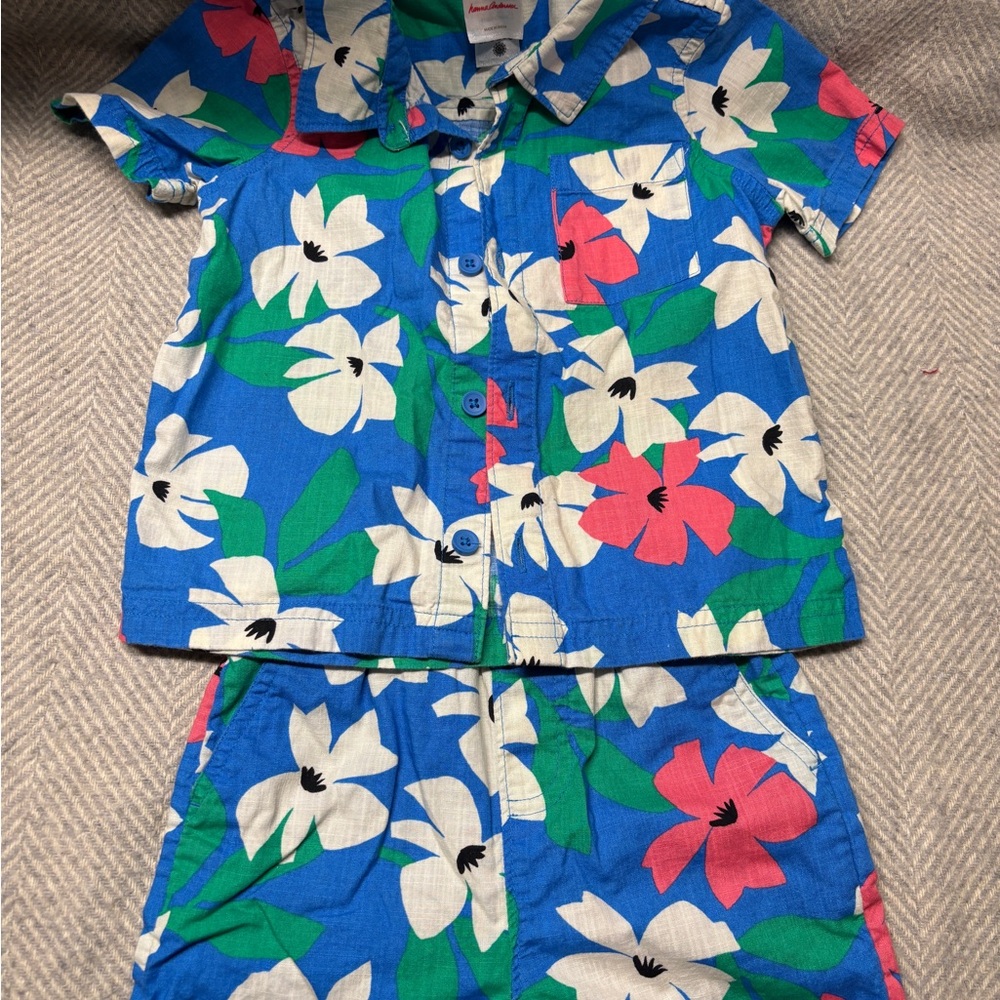 Hanna Andersson Hawaiian Shirt and Shorts 2T